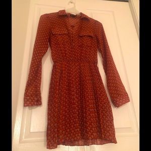 Seductions Rust Patterned Mini Dress (XS)